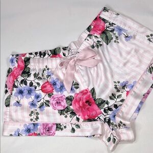 Victorias Secret Women’s Pink Floral PJ Lounge Silky Shorts Size M